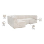 Ollie 98" Boucle Fabric Upholstered 4pc. Modular Sectional in Cream