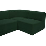 Ollie 98" Boucle Fabric Upholstered 4pc. Modular Sectional in Green