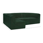Ollie 98" Boucle Fabric Upholstered 4pc. Modular Sectional in Green