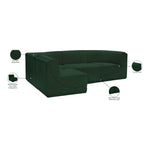 Ollie 98" Boucle Fabric Upholstered 4pc. Modular Sectional in Green