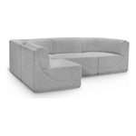 Ollie 98" Boucle Fabric Upholstered 4pc. Modular Sectional in Grey