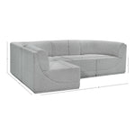 Ollie 98" Boucle Fabric Upholstered 4pc. Modular Sectional in Grey