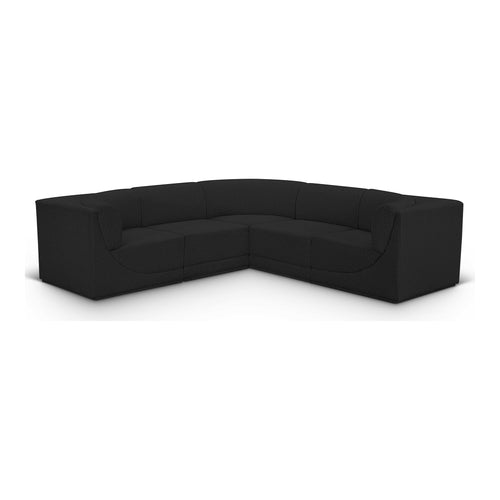 Ollie 98" Boucle Fabric Upholstered 5pc. Modular Sectional in Black