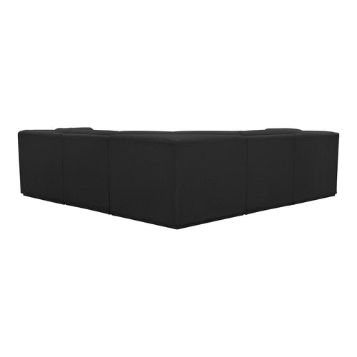 Ollie 98" Boucle Fabric Upholstered 5pc. Modular Sectional in Black