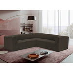 Ollie 98" Boucle Fabric Upholstered 5pc. Modular Sectional in Brown