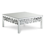 Aria Boucle Fabric Upholstered Coffee Table in Mirrored