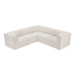 Ollie 98" Boucle Fabric Upholstered 5pc. Modular Sectional in Cream