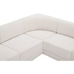 Ollie 98" Boucle Fabric Upholstered 5pc. Modular Sectional in Cream
