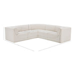 Ollie 98" Boucle Fabric Upholstered 5pc. Modular Sectional in Cream