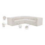 Ollie 98" Boucle Fabric Upholstered 5pc. Modular Sectional in Cream