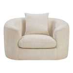 Penelope Chenille Fabric Upholstered Chair in Beige