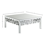 Aria Boucle Fabric Upholstered Coffee Table in Mirrored