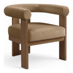 Arienzo Velvet Performance Fabric Upholstered Accent Chair in Beige