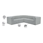 Ollie 98" Boucle Fabric Upholstered 5pc. Modular Sectional in Grey