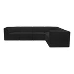 Ollie 128" Boucle Fabric Upholstered 6pc. Modular Sectional in Black