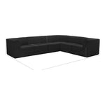 Ollie 128" Boucle Fabric Upholstered 6pc. Modular Sectional in Black