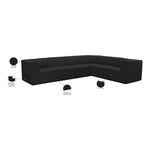 Ollie 128" Boucle Fabric Upholstered 6pc. Modular Sectional in Black