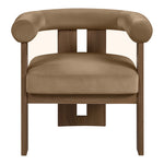 Arienzo Velvet Performance Fabric Upholstered Accent Chair in Beige