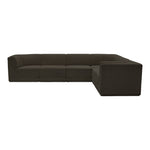 Ollie 128" Boucle Fabric Upholstered 6pc. Modular Sectional in Brown