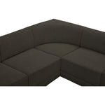 Ollie 128" Boucle Fabric Upholstered 6pc. Modular Sectional in Brown