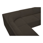 Ollie 128" Boucle Fabric Upholstered 6pc. Modular Sectional in Brown