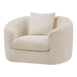 Penelope Chenille Fabric Upholstered Chair in Beige