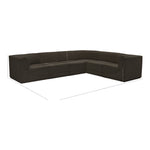 Ollie 128" Boucle Fabric Upholstered 6pc. Modular Sectional in Brown