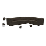 Ollie 128" Boucle Fabric Upholstered 6pc. Modular Sectional in Brown