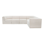 Ollie 128" Boucle Fabric Upholstered 6pc. Modular Sectional in Cream