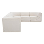 Ollie 128" Boucle Fabric Upholstered 6pc. Modular Sectional in Cream
