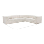 Ollie 128" Boucle Fabric Upholstered 6pc. Modular Sectional in Cream