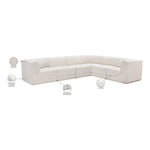 Ollie 128" Boucle Fabric Upholstered 6pc. Modular Sectional in Cream