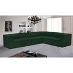 Ollie 128" Boucle Fabric Upholstered 6pc. Modular Sectional in Green