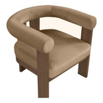 Arienzo Velvet Performance Fabric Upholstered Accent Chair in Beige