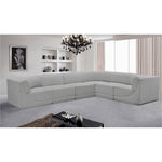 Ollie 128" Boucle Fabric Upholstered 6pc. Modular Sectional in Grey