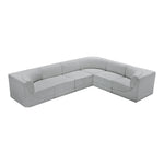 Ollie 128" Boucle Fabric Upholstered 6pc. Modular Sectional in Grey