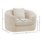 Penelope Chenille Fabric Upholstered Chair in Beige