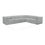 Ollie 128" Boucle Fabric Upholstered 6pc. Modular Sectional in Grey