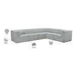 Ollie 128" Boucle Fabric Upholstered 6pc. Modular Sectional in Grey