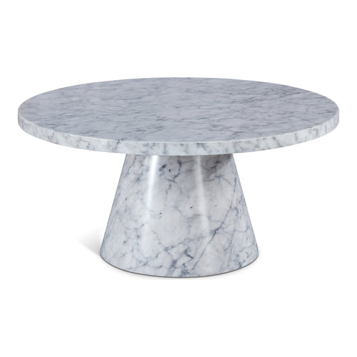 Omni Faux Marble Coffee Table in White