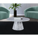 Omni Faux Marble Coffee Table in White