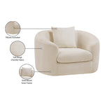 Penelope Chenille Fabric Upholstered Chair in Beige
