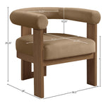 Arienzo Velvet Performance Fabric Upholstered Accent Chair in Beige