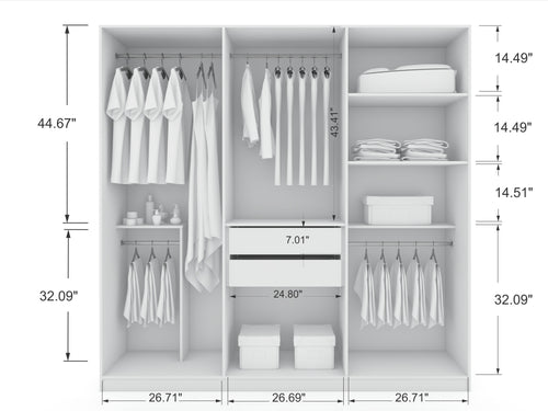 Gramercy 82" Wardrobe Closet in White