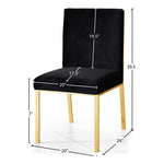 Opal Velvet Upholstered Dining Chair in Black