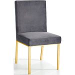 Opal Velvet Upholstered Dining Chair in Grey