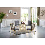 Opal Velvet Upholstered Dining Chair in Grey
