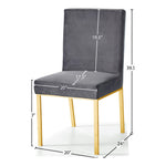 Opal Velvet Upholstered Dining Chair in Grey