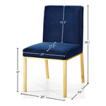 Opal Velvet Upholstered Dining Chair in Navy