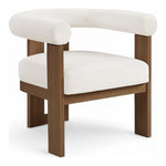 Arienzo Velvet Performance Fabric Upholstered Accent Chair in Cream